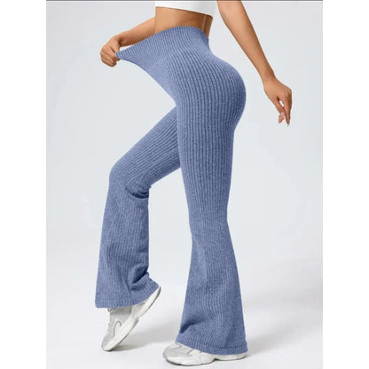 Women'S High-Waist Bell Bottom Pants Sporty Tight Fit Comfortable Elastic Design Ideal for Exercise and Daily Wear