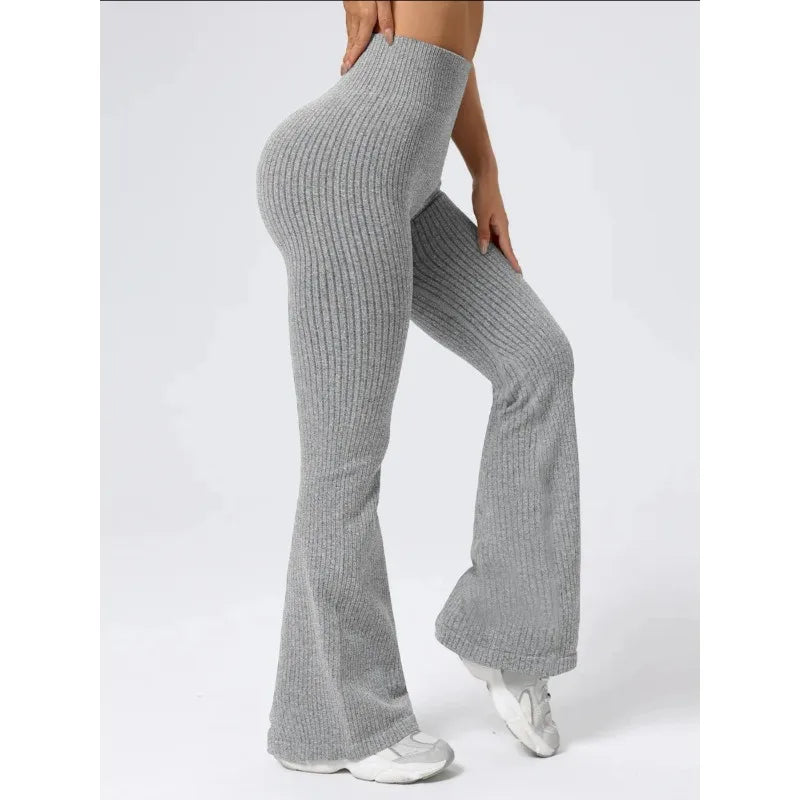Women'S High-Waist Bell Bottom Pants Sporty Tight Fit Comfortable Elastic Design Ideal for Exercise and Daily Wear