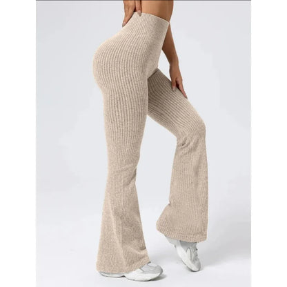 Women'S High-Waist Bell Bottom Pants Sporty Tight Fit Comfortable Elastic Design Ideal for Exercise and Daily Wear