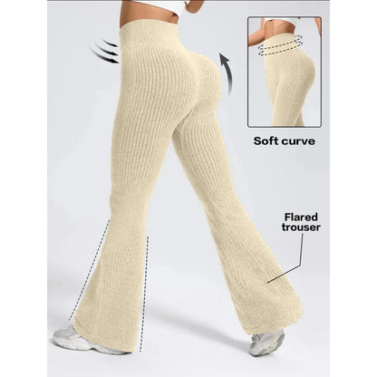 Women'S High-Waist Bell Bottom Pants Sporty Tight Fit Comfortable Elastic Design Ideal for Exercise and Daily Wear